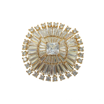 Brilliant Cubic Zirconia Gold Plated Brooch